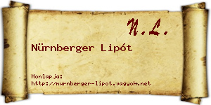 Nürnberger Lipót névjegykártya